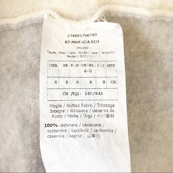 MaxMara 100% Cashmere Cardigan Sweater Womens Size Small Gray Cream Pockets - Picture 4 of 4